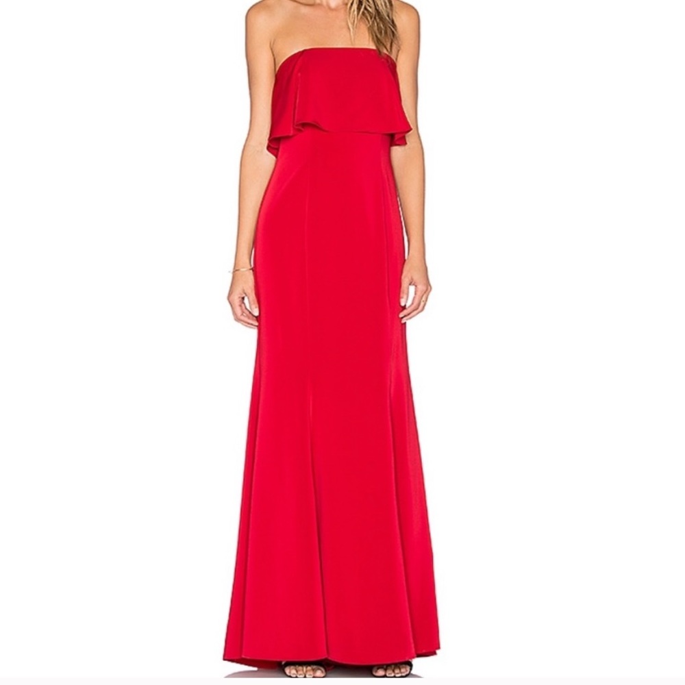Lovers + Friends Red Strapless Maxi Dress
